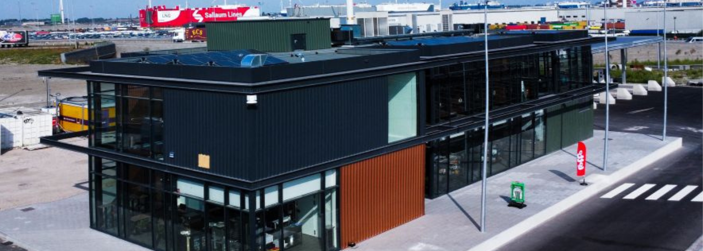 Truckplaza Aers in Zeebrugge, overzichtfoto